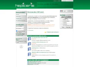 Capture d'écran du site Hepicerie en 2011