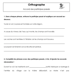 Fiche d'activité sur l'accord du participe passé