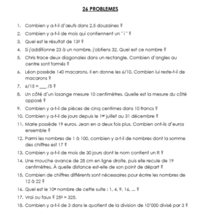 26 petits problèmes de mathématiques