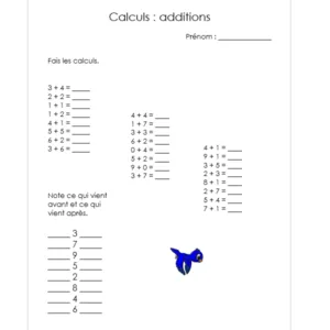 Additions simples et comparaisons (≤ 10)