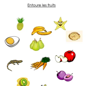 Fiche - Entourer tous les fruits