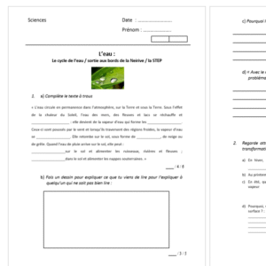 Évaluation : Cycle de l’eau et station d’épuration