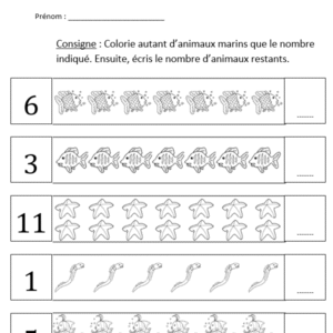 Compter et colorier les animaux