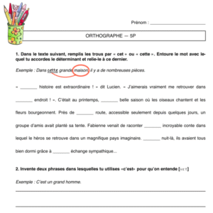 Homophones « cet », « cette », « c’est »