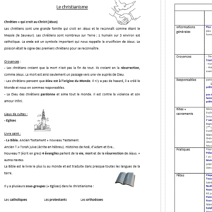 Document de synthèse sur le christianisme