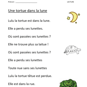 Comptine autour du son « u » ([y]) « Lili la tortue »