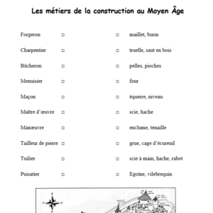 Métiers dans la construction au Moyen Âge