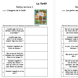 Rallye lecture – La forêt (10 livres et questionnaires)