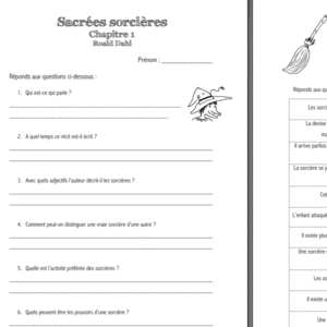 Compréhension du chapitre 1 de « Sacrées sorcières »