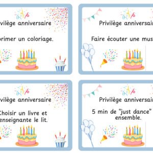 Cartes privilèges pour les anniversaires