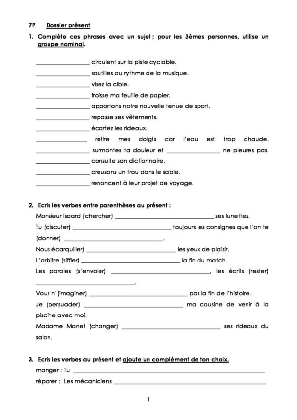Dossiers d'exercices de conjugaison – Image 2