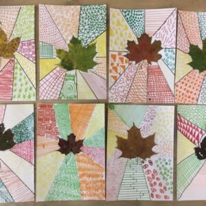 Feuille d'Automne aux feutres