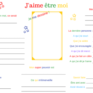 J’aime être moi – Activité pour mieux se connaître et se présenter