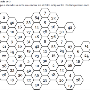 La ruche des multiplications – Labyrinthes (tables de 3 à 9)