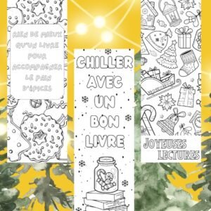 Marque-pages de Noël à colorier