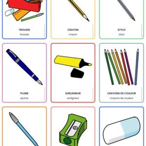 Pictogrammes des objets scolaires